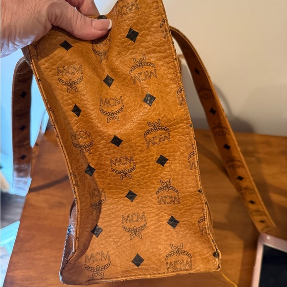 MCM Tan Monogram Shoulder Bag - Picture 10 of 13